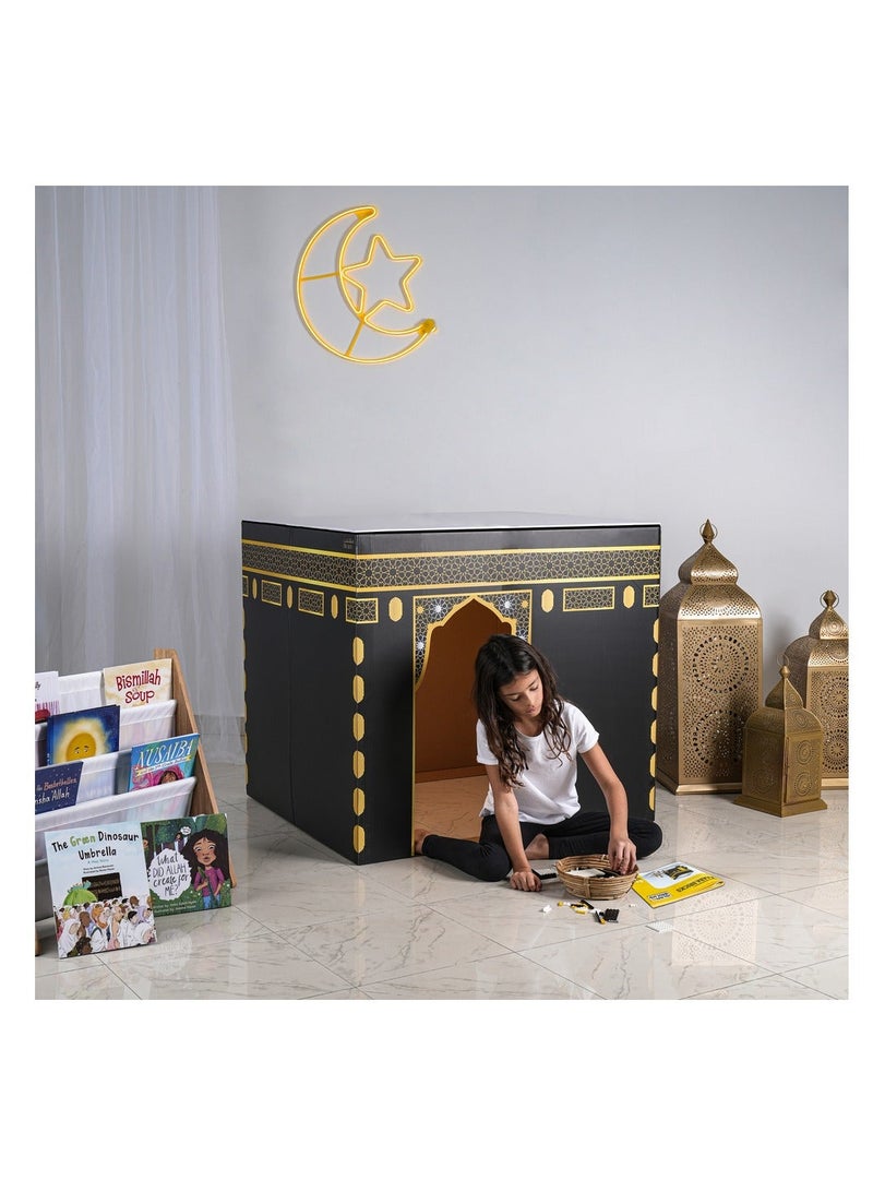 HilalFul Kaaba Cardboard Playhouse Indoor Islamic Playhouse Kids | Educational Toy Gift Boys Girls Easy Assemble | Kaaba Toy House Cardboard Kaaba Kids Nursery Decoration Islamic Birthday Gift - Image 2